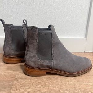 Clarks Gray Suede Ankle Boots